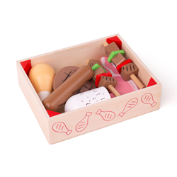 BigJigs Holz Spielzeug Fleischkiste für Kinder Rollenspiel