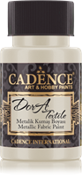 Cadence Textilfarbe Metallic 50 ml Platin - Glitzerfarbe für Stoff