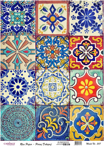 Cadence Decoupage Reispapier Mosaik 30x42 cm Bastelpapier