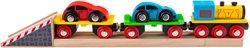 BigJigs Holz Auto Transportzug - Spielzeugzug mit Autos