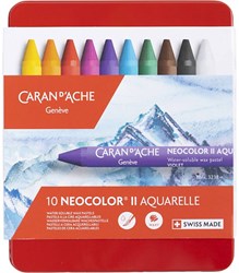Caran d'Ache Wachsmalstifte Neocolor II Set 10 Farben Aquarelleffekt