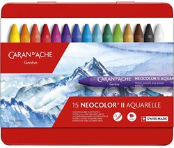 Caran d'Ache Aquarell Wachsmalstifte Neocolor II Set 15 Farben Multicolor