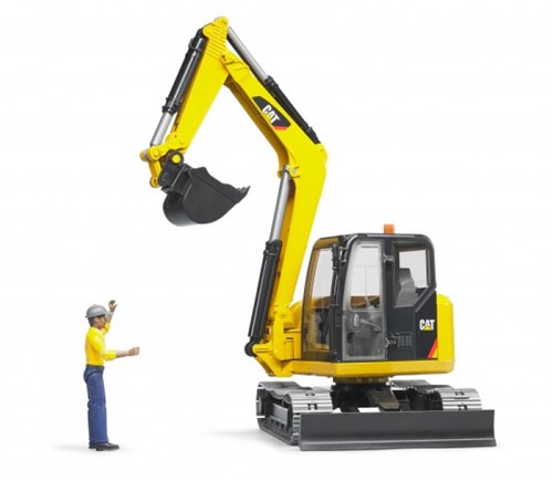 Bruder Cat Bagger Spielzeug mit Spielfigur - Baustelle-2