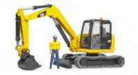 Bruder Cat Bagger Spielzeug mit Spielfigur - Baustelle