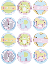 Creativ Company 3D Baby Sticker - Bastelaufkleber Pastell Dekoration