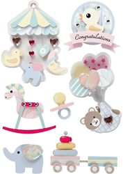 Creativ Company 3D Baby Sticker - Schaumstoff Bastelsticker - Scrapbooking