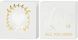 Creativ Company Leinwand Malen Aquarell Goldmotiv Love 2 Stück