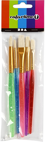 Creativ Company CC Colortime Kinderpinsel-Set 5-teilig, rund und flach