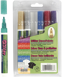 Creativ Company CC Deco Textilmarker Glitter 6 Stück