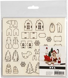 Creativ Company Holz Weihnachtsfiguren DIY Dekoration 15,5cm x 17cm