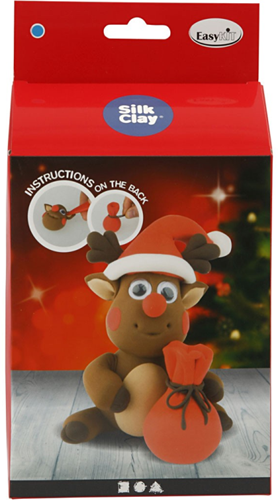 Creativ Company Bastelset Rentier Silk Clay Funny Friends