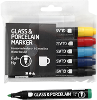 Creativ Company CC Glas- und Porzellanstift ohne Pumpe Spitzenset Basic 6-teilig