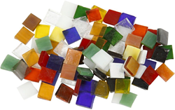 Creativ Company Glas Mosaikfliesen 10x10 mm 700 Stück bunt