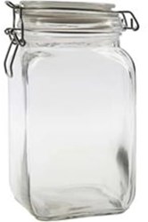 Creativ Company Glas Vorratsglas - quadratisches Einmachglas 1,4 Liter