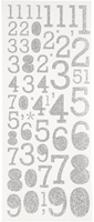Creativ Company Glitzer Sticker silberne Zahlen 10x24 cm Basteln