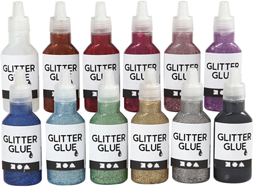 Creativ Company CC Glitzerkleber-Set 12x25 ml