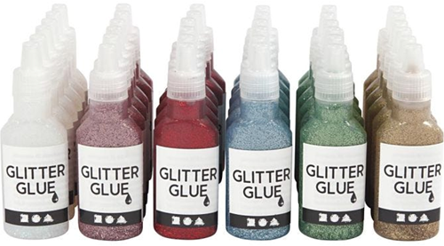 Creativ Company Glitzerkleber Set Basteln 36x25 ml Display