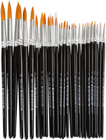 Creativ Company Acryl Pinsel Set - runde Allround Pinsel 36 Stück
