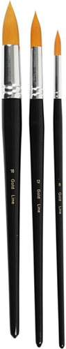 Creativ Company CC Gold Line Acrylpinsel, rund, Set groß, 3 Stück