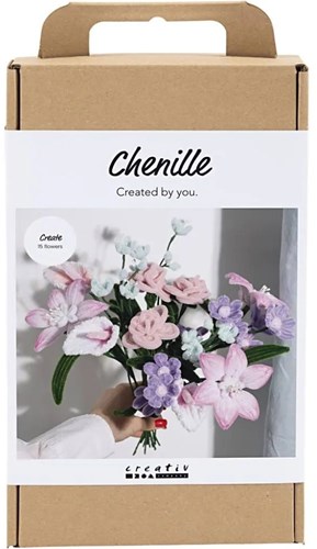 Creativ Company Bastelset Blumen Chenilledraht Pastellfarben kreativ