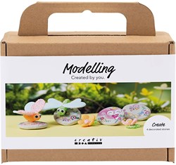 Creativ Company Knetset modellieren - kreative Bastelset mit Libelle und Insekten