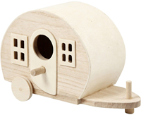 Creativ Company Holzwohnwagen Bastelspielzeug 18x8x11 cm Dekoration