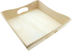Creativ Company Holztablett Wellenkante 20x20x4 cm Bastelidee