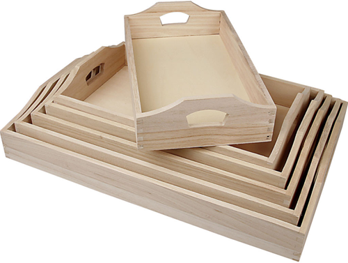 Creativ Company CC Holztabletts Set 6 Stück L 29-44 cm