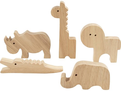 Creativ Company Holz Safari Tiere Bastelset 10 Stück 14,5x2 cm