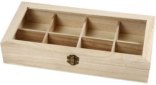 Creativ Company CC Holzkiste mit Glasdeckel 32x16x6 cm