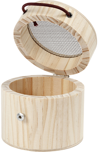 Creativ Company Holz-Insektenkäfig - runde Insektenbox 8x7,5 cm