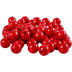 Creativ Company Holzperlen rot 10 mm Bastelset 70 Stück