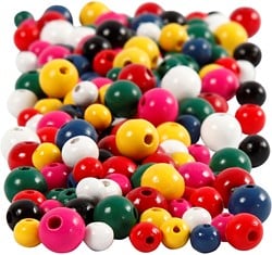 Creativ Company CC Holzperlen 12 mm Multimix ca. 540 Stück, verschiedene Farben