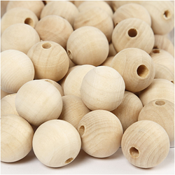 Creativ Company Holzperlen Bastelset 20 mm Natur 200 Stück