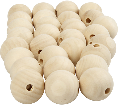 Creativ Company CC Holzperlen 25 mm Natur 100 Stück