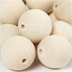 Creativ Company Holzperlen Bastelset 35 mm natur 50 Stück