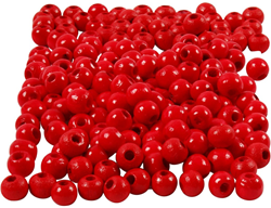 Creativ Company Holzperlen rot 150 Stück Bastelmaterial