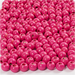 Creativ Company Holzperlen rosa 5 mm - Bastelperlen 150 Stück