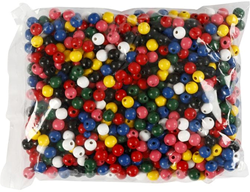 Creativ Company CC Holzperlen Mix 10 mm ca. 680 verschiedene Farben