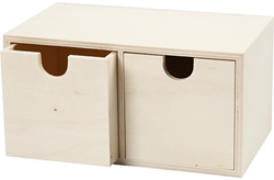 Creativ Company Holz Kommode Aufbewahrungskästchen 9,2x17,7 cm natur