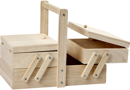 Creativ Company CC Nähkästchen aus Holz, klein, 24 x 16,3 x 19 cm