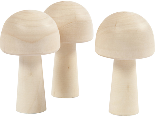 Creativ Company CC Holzpilze 5,2x2,9 cm 3 Stück
