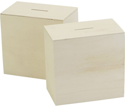 Creativ Company Holzspardose Bastelspielzeug 10x10x6 cm FSC