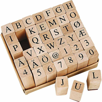 Creativ Company Holz Stempelset Alphabet und Zahlen - Hobby Stempel