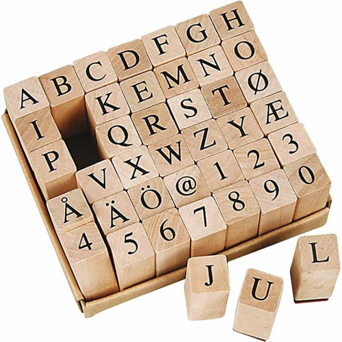 Creativ Company Holz Stempelset Alphabet und Zahlen - Hobby Stempel