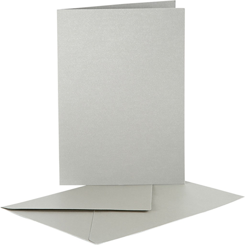 Creativ Company CC Karten & Umschläge Perlmutt 10,5x15 cm Silber 10 Stück