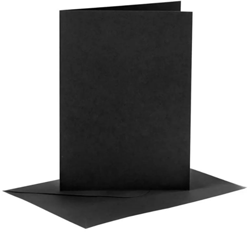 Creativ Company CC-Karten und Umschläge, Schwarz, 10,5 x 15 cm, 50 Sets
