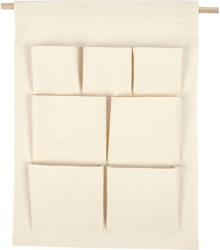 Creativ Company Organizer Baumwoll-Canvas hängend 34x46 cm natur 7 Fächer