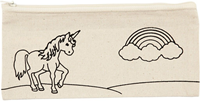Creativ Company Baumwoll-Etui Einhorn - Federmäppchen 21x9 cm weiß