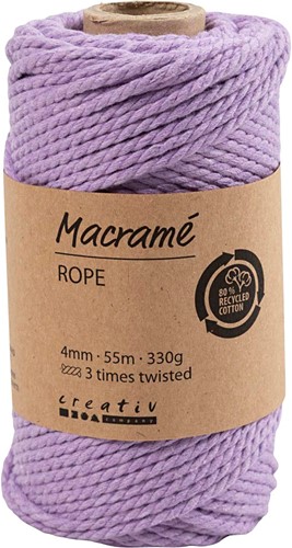 Creativ Company CC Makramee-Kordel, 4 mm, 55 m, Lila